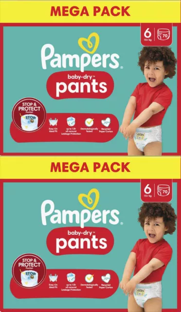 Pampers Lot 140 Pants Couches Pampers Taille 6 de 14 à 19kg Mega Pack
