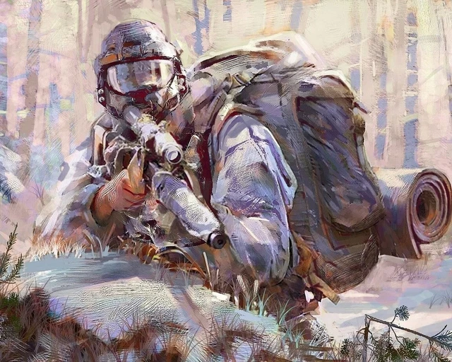 Plaque métal soldat militaire guerre sniper 30 X 20 CM