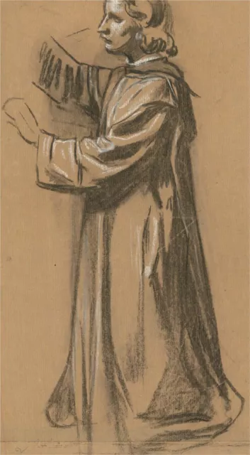 Giorgio Matteo Aicardi (1891-1985) - Mid 20th Century Chalk Drawing, Saint Study
