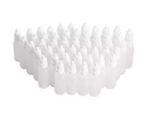 VASANA Lot de 50 flacons compte-gouttes vides en plastique compressibles de 1...