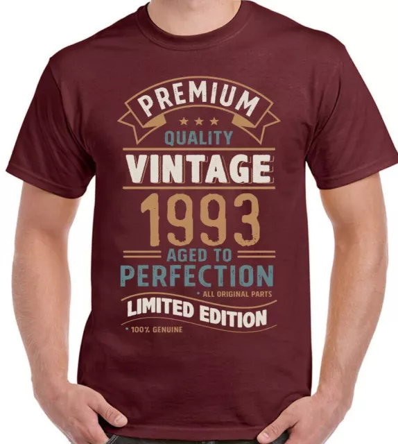 30th Birthday T-Shirt 1993 Mens Funny 30 Year Old Vintage Year Limited Edition