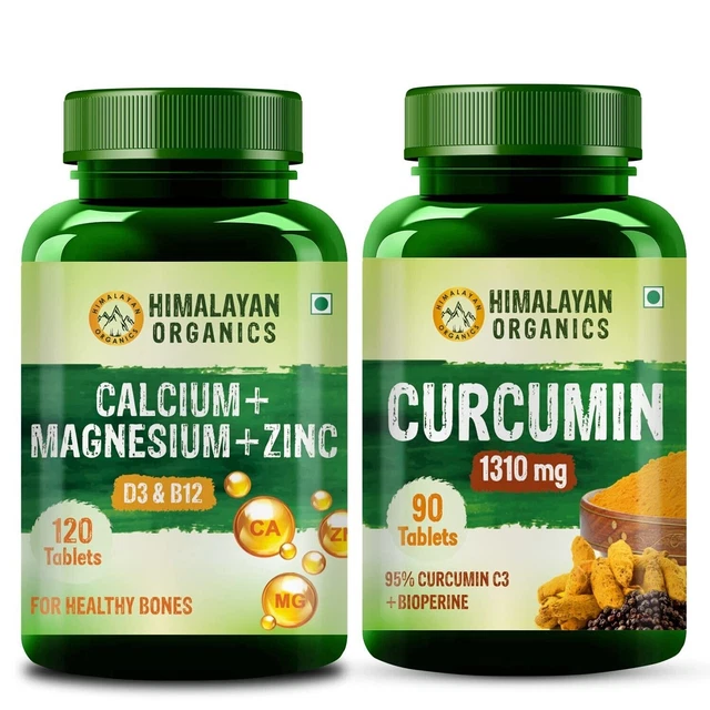 HIMALAYA ORGANICS CALCIUM Magnesium Zinc Vitamin D3 & B12120 Veg