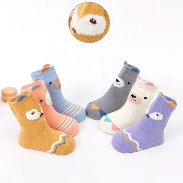 6 pares de calcetines de zorro de algodón para bebé recién nacido niño pequeño calentadores de dibujos animados 0-3 años