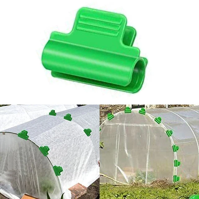 20 Pack Greenhouse Pipe Clamp Connectors - 25mm Plastic Clips For Securing Film To Frame (Multiple Sizes Available)