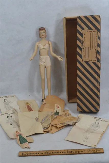 mannequin composition figure Suzannes Fashion Designing w/pattern 1940 original