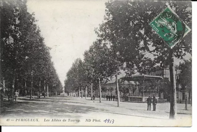 FRANCE carte postale circulee PÉRIGUEUX LES ALLÉES DE TOURNY