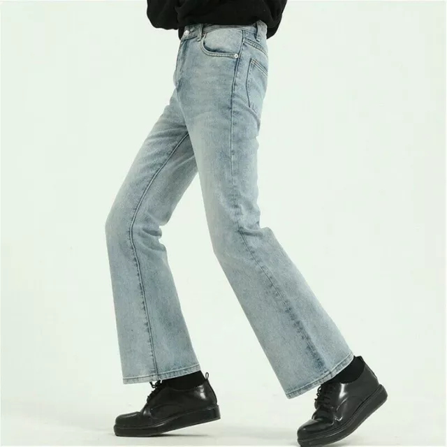 MEN BELL BOTTOM Jeans Vintage 60s 70s Flared Denim Pants Slim Fit Trousers  Retro $53.82 - PicClick