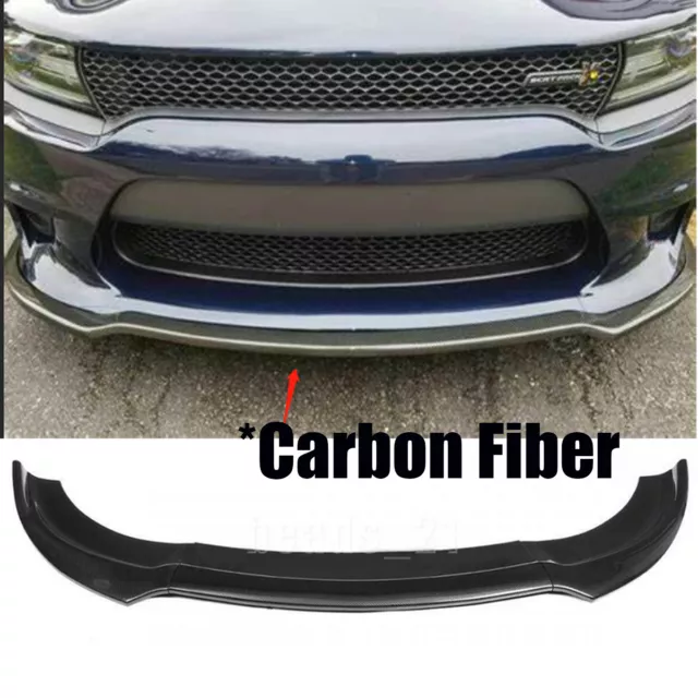 Carbon Fiber Front Bumper Lip Splitter For 15-21 Dodge Charger SRT  V1 Style