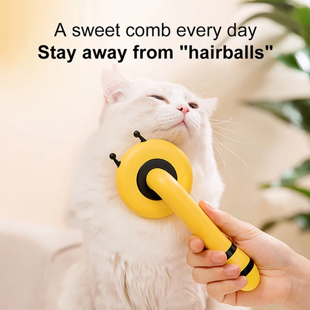 Dog Cat Comb Pet Hair Remover Grooming Massage Deshedding Self Cleaning Brush US 2