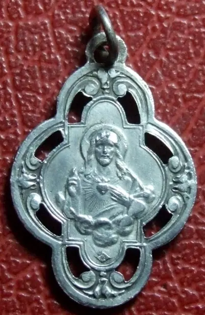 Vintage Artistico Nouveau Christian St.Mary & Gesù Argento Raro Medaglia Adolphe