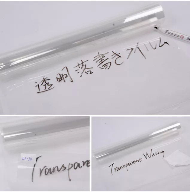 Clear Writing Film Whiteboard adhesive Dry Message Board school Vinyl 60''x20''