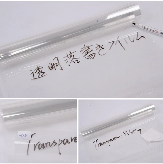 Clear Writing Film Whiteboard adhesive Dry Message Board school Vinyl 60''x20''