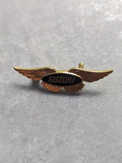 Vintage 80s Suzuki MOTORCYCLE  ENAMEL PIN BADGE Purchased Around 1986