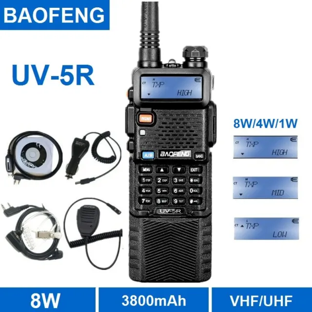 Baofeng UV-5 Walkie Talkie 8W 3800mAh Ham CB Transceiver  Amateur Radio