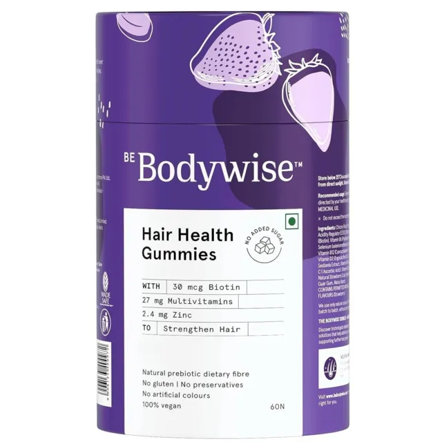 Be Bodywise Biotin Hair (60 gommes) pour des cheveux et des ongles plus...