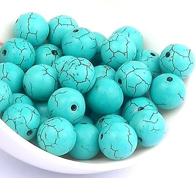 6/8/10/12mm NATURALE BLU Aquamarin EDELSTEIN Round lotti Perle 15" filamento 