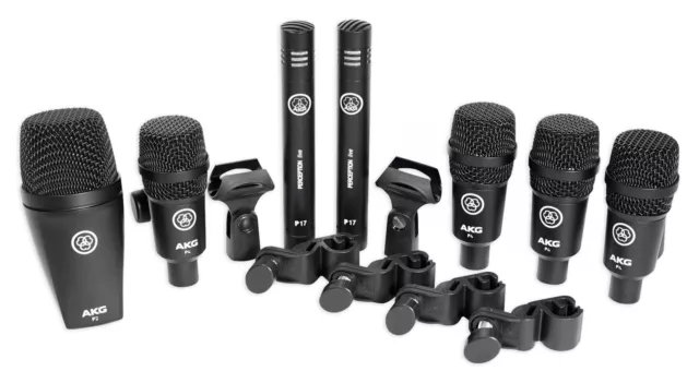 AKG Drum Set Session I (7) Microphone Kit w/ Bass/Overhead/Snare/Tom+Clamps+Case