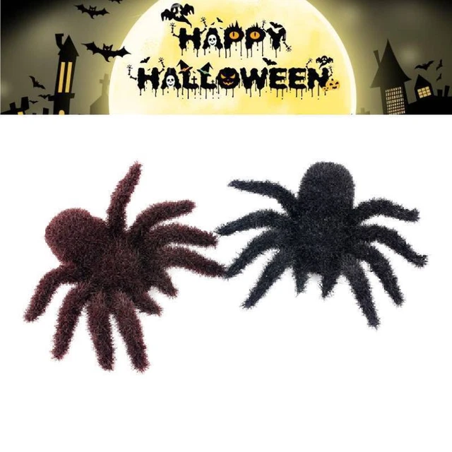 Accessorio casa stregata Halloween simulazione pelliccia finta ragno oggetti di scena festa decorazione