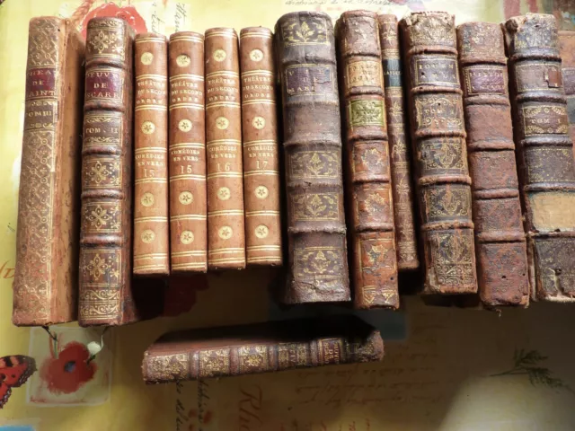 Lot 17 livres reliés (XVIII et XIXème S)-EO,illustrations-1713-1816-Littérature