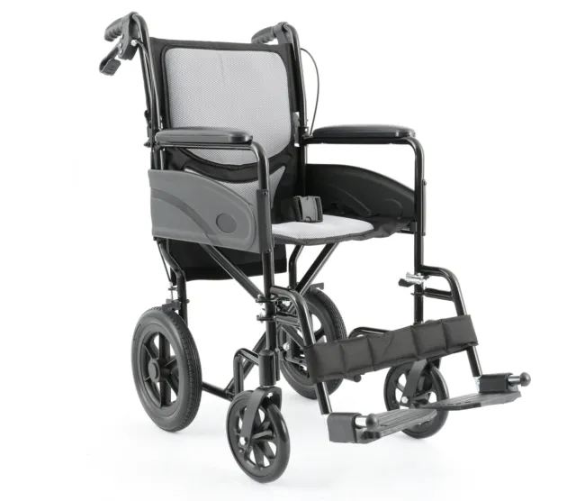 Ultra Lightweight Folding Aluminium Transit Attendant Propel Padded Wheelchair