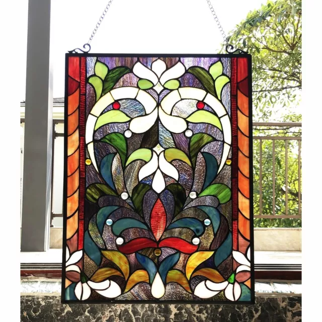 24" x 18" Tiffany Style stained glass Victorian Magic window panel Suncatcher