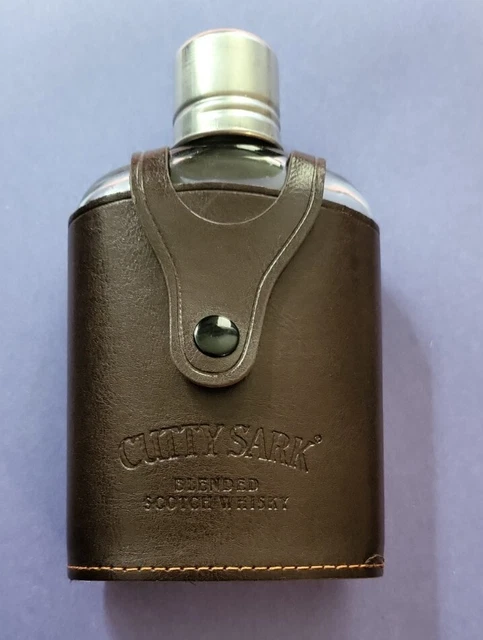 Cutty Sark Blended Scotch Whiskey Flask with Removable Leather Case