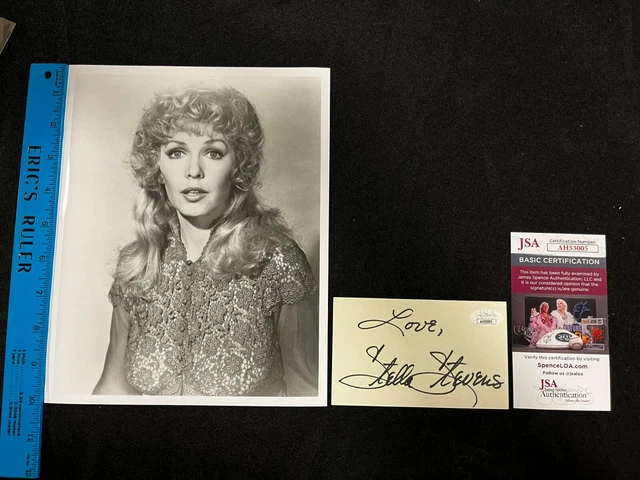 Stella Stevens actress hand signed auto 3x5" Index Card Photo JSA COA AA 12323
