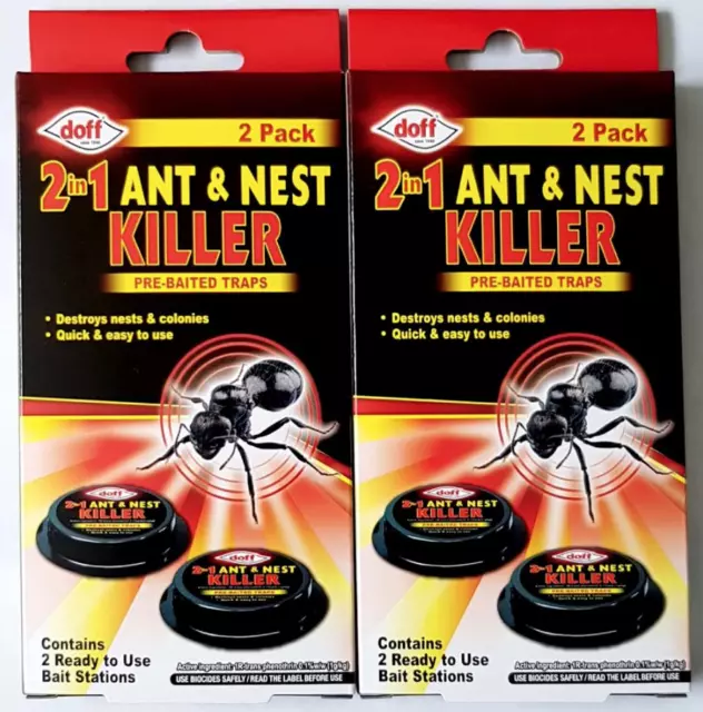 Doff 2 in 1 Ant and Nest Killer Bait Station Pre-Baited Traps Destroys Ants 4550 3