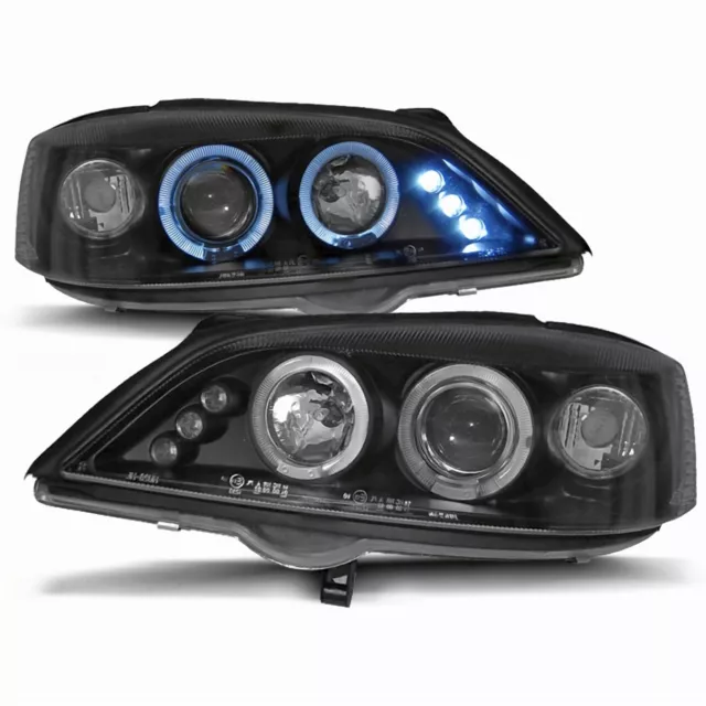 Angel Eyes Scheinwerfer Set für Opel Astra G 1998-2004 in schwarz