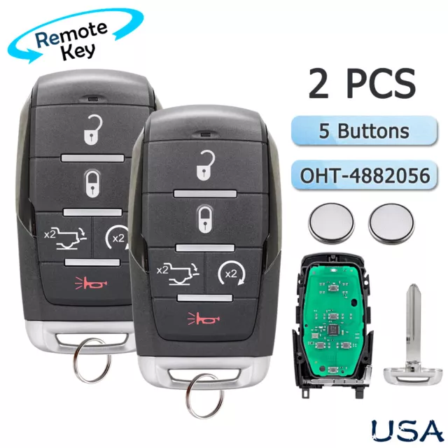 2 For 2019 2020 2021 Ram 1500 Smart Keyless Proximity Remote Key Fob Oht-4882056