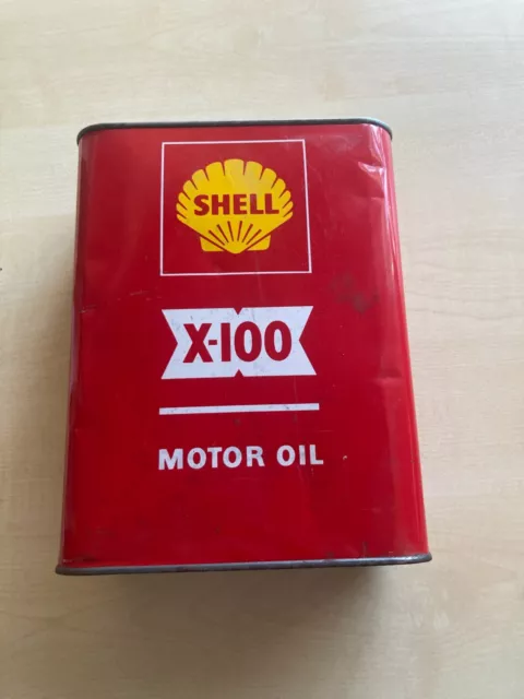 Öldose, Blechdose SHELL X-100 MOTOR OIL, Sammlerstück, Shell X-100 Motor Oil