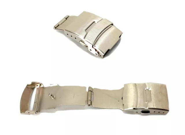 Chiusura fibbia pulsanti CS deployante per cinturino orologio acciaio 18mm AU010