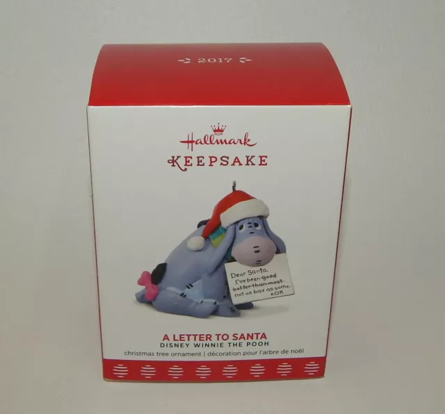 HALLMARK CHRISTMAS ORNAMENT Winnie the Pooh Eeyore Letter to Santa MIB