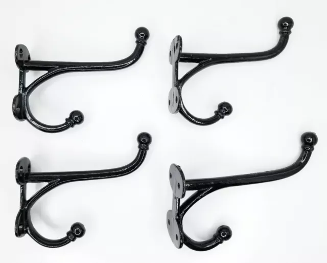 4 LARGE VINTAGE Victorian Style Wall Mount Cast Iron Hat Or Coat Hooks  $69.99 - PicClick