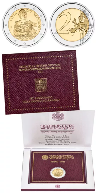 Vatikan 2 Euro 2021 - 450. Geburtstag Von Caravaggio - Im Originalblister