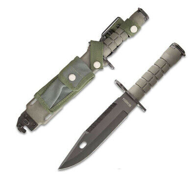 12.75" BAYONET M SURVIVAL Knife + Scabbard Saw Back AR Wire Cutter 9 14" 15" 16"