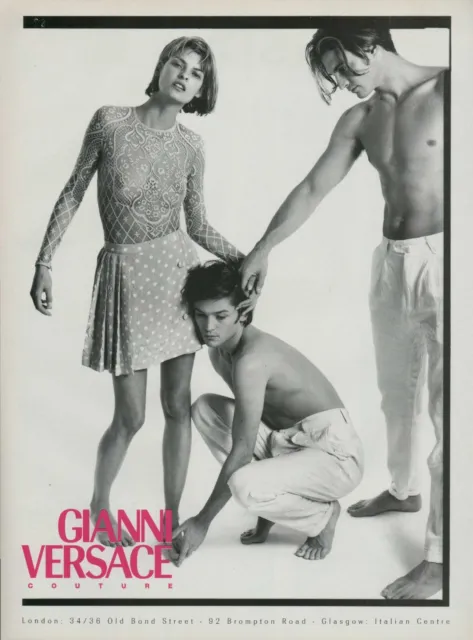 Gianni Versace Couture Magazine Print Ad Linda Evangelista Richard Avedon 1994