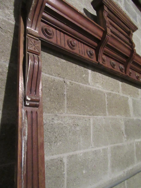 ~ Antique Carved Oak Door Window Molding ~ 60 X 100 ~ Architectural Salvage 8