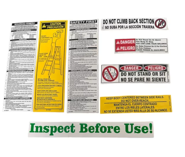 Safety Label Sticker Kit For Step Ladders