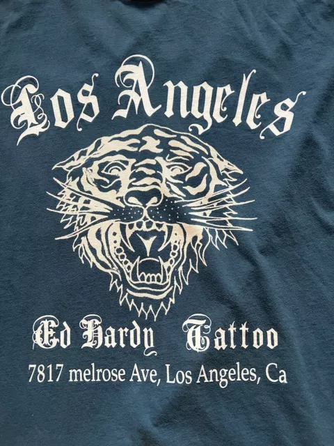 ED HARDY CHRISTIAN Audigier Tiger XXL T-Shirt Don Designs Los Angeles ...