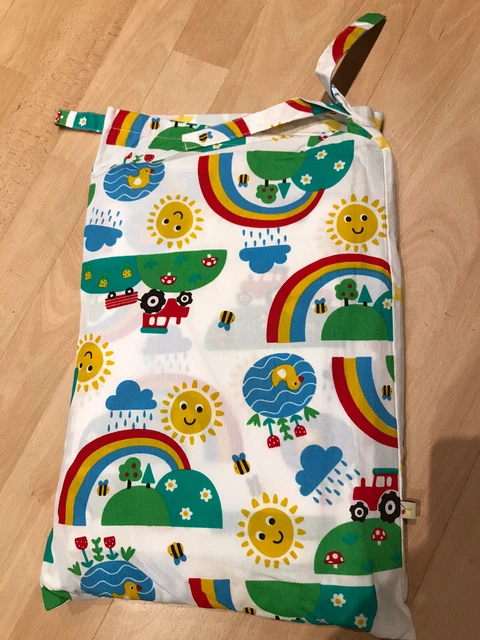 Frugi Happy Days Einzelbettdecke Bettwäsche Traktoren Regenbogen Set BRANDNEU OHNE ETIKETT
