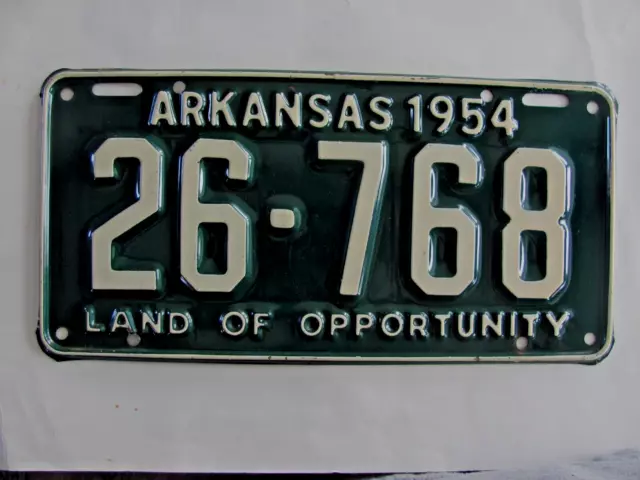 1954 Arkansas car license plate tag SUPER ORIGINAL