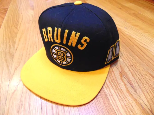 New Ccm Nhl Boston Bruins Stanley Cup Banners Flat Brim Snapback Hat One Size