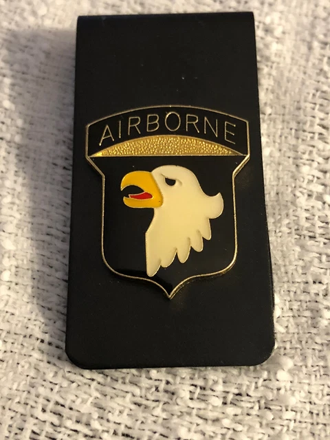 US ARMY 101st Airborne Division Black Money Clip Screaming Eagles New