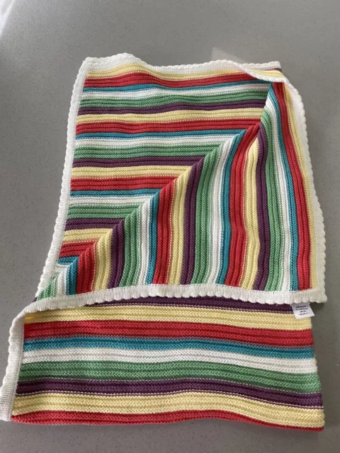 Mamas And Papas Stripe Knitted Blanket