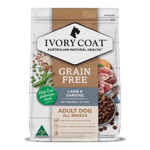 Ivory Coat Grain Free Adult Dog Lamb and Sardine 13kg