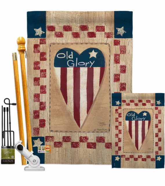Old Glory Heart Garden Flag Star Stripes Patriotic Decorative Gift Yard Banner 5