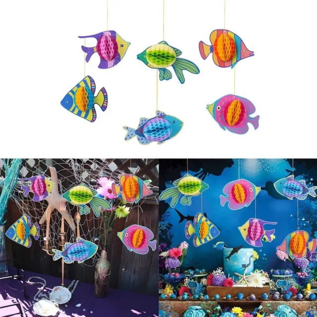 6 pz palla di carta pesce favo palla di carta compleanno decorazione piscina