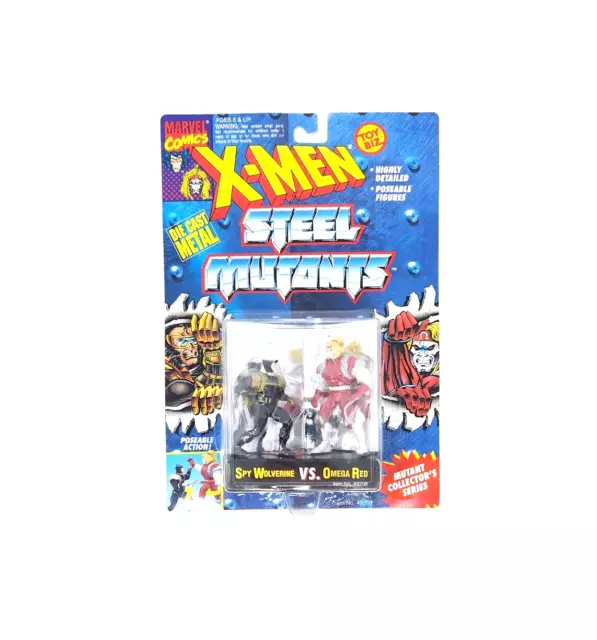 X-Men Steel Mutants Spy Wolverine vs Omega Red Die Cast Poseable Figures Toy Biz