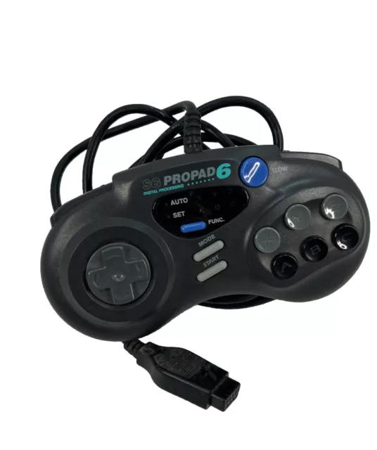 SG Propad 6 Interact Sega Genesis 6 Button Controller Black SV-439 Untested